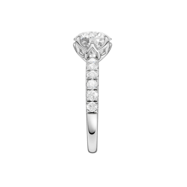 14K WG 2.53ct Round Lab Grown Diamond Tulip Head Engagement Ring, Size 7, 3.03ctw, E/F, VS Image 3 Blocher Jewelers Ellwood City, PA
