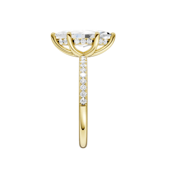 14K YG 2.01ct Marquise Cut Lab Grown Diamond Hidden Halo Engagement Ring, Size 7, 2.27ctw, E/F, VS Image 3 Blocher Jewelers Ellwood City, PA