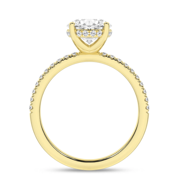 14K YG 3.06ct Oval Cut Lab Grown Diamond Hidden Halo Engagement Ring, Size 7, 3.31ctw, E/F, VS Image 2 Blocher Jewelers Ellwood City, PA