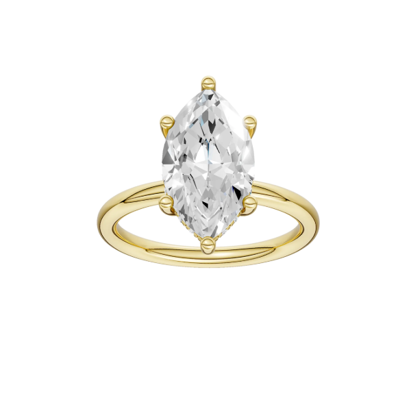 14K YG 3.09ct Marquise Cut Lab Grown Diamond Hidden Halo Engagment Ring, Size 7, 3.2ctw, E/F, VS Image 4 Blocher Jewelers Ellwood City, PA