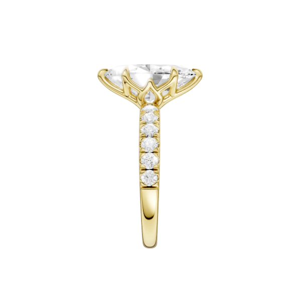 14K YG 2.56ct Marquise Cut Lab Grown Diamond Tulip Head Engagement Ring, Size 7, 3.04ctw, E/F, VS Image 3 Blocher Jewelers Ellwood City, PA