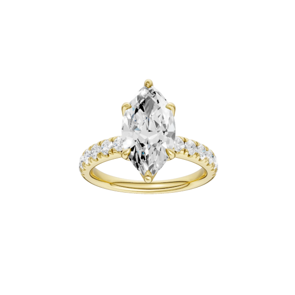 14K YG 2.56ct Marquise Cut Lab Grown Diamond Tulip Head Engagement Ring, Size 7, 3.04ctw, E/F, VS Image 4 Blocher Jewelers Ellwood City, PA