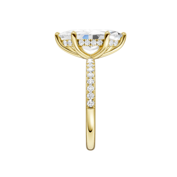 14K YG 2.97ct Marquise Cut Lab Grown Diamond Hidden Halo Engagement Ring, Size 7, 3.32ctw, E/F, VS Image 3 Blocher Jewelers Ellwood City, PA