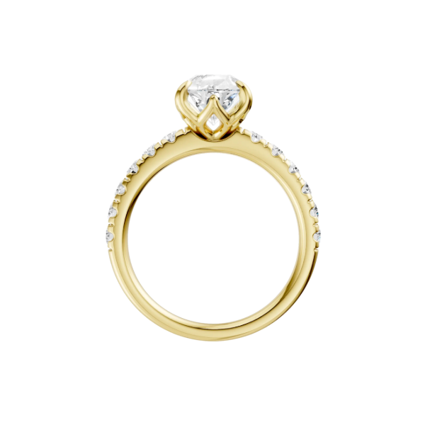 14K YG 2.02ct Pear Cut Lab Grown Diamond Tulip Head Engagement Ring, Size 7, 2.5ctw, E/F, VS Image 2 Blocher Jewelers Ellwood City, PA