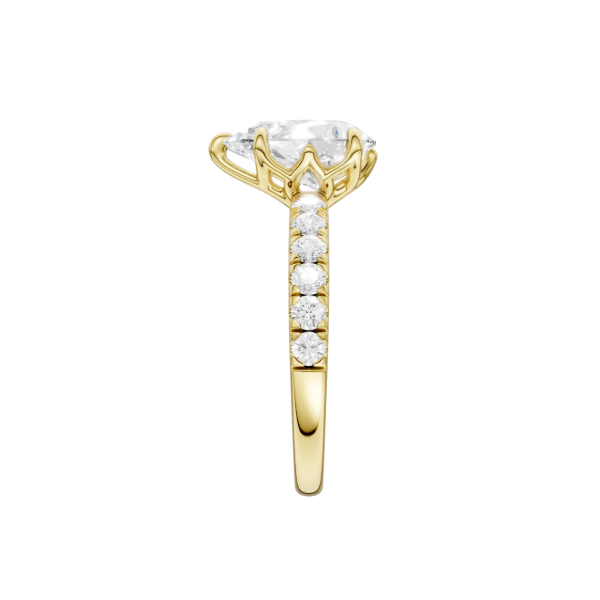 14K YG 2.02ct Pear Cut Lab Grown Diamond Tulip Head Engagement Ring, Size 7, 2.5ctw, E/F, VS Image 3 Blocher Jewelers Ellwood City, PA