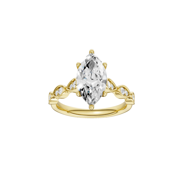 14K YG 2.03ct Marquise Cut Lab Grown Diamond Trellis Shank Engagement Ring, Size 7, 2.18ctw, E/F, VS Image 4 Blocher Jewelers Ellwood City, PA