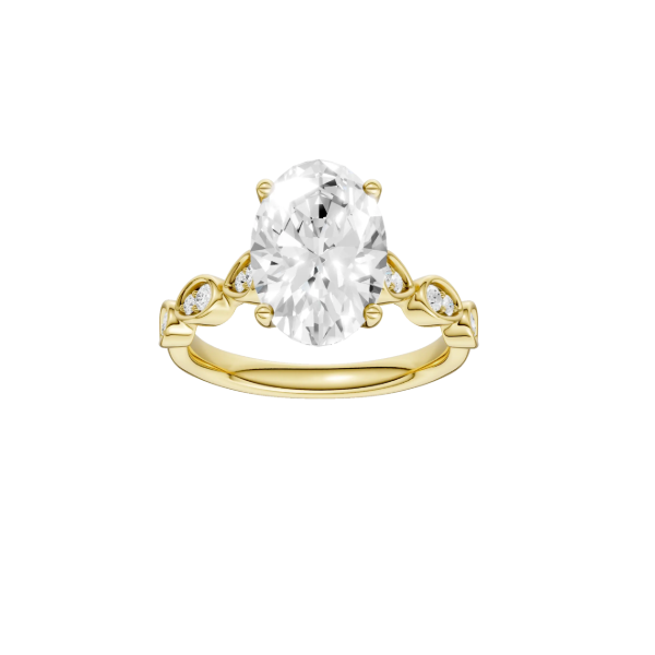 14K YG 2.56ct Oval Cut Lab Grown Diamond Trellis Shank Engagement Ring, Size 7, 2.72ctw, E/F, VS Image 2 Blocher Jewelers Ellwood City, PA