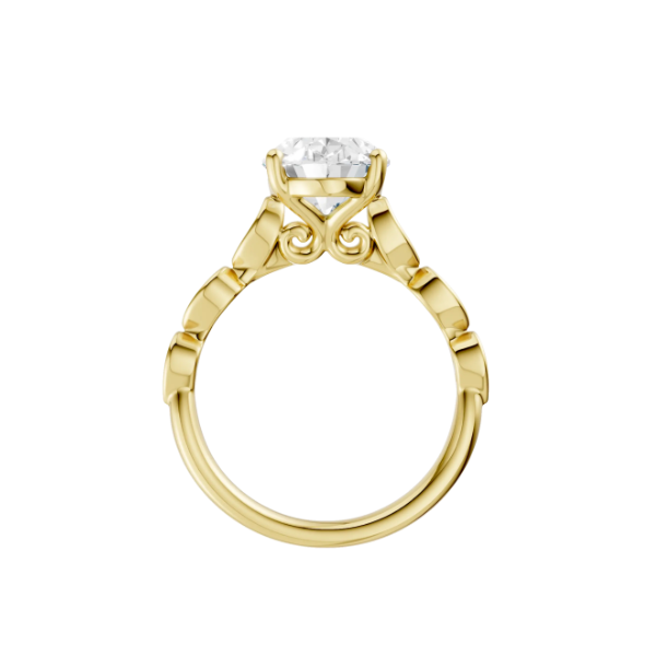 14K YG 2.56ct Oval Cut Lab Grown Diamond Trellis Shank Engagement Ring, Size 7, 2.72ctw, E/F, VS Image 3 Blocher Jewelers Ellwood City, PA