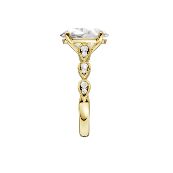 14K YG 2.56ct Oval Cut Lab Grown Diamond Trellis Shank Engagement Ring, Size 7, 2.72ctw, E/F, VS Image 4 Blocher Jewelers Ellwood City, PA