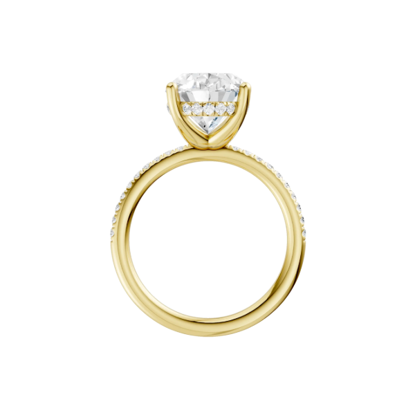 14K YG 4.09ct Oval Cut Lab Grown Diamond Hidden Halo Engagement Ring, Size 7, 4.34ctw, E/F, VS Image 2 Blocher Jewelers Ellwood City, PA