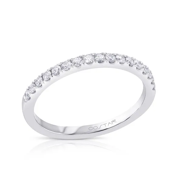 14K White Gold Wedding Band Size 6 With 17=0.25ctw Round Diamonds Blocher Jewelers Ellwood City, PA