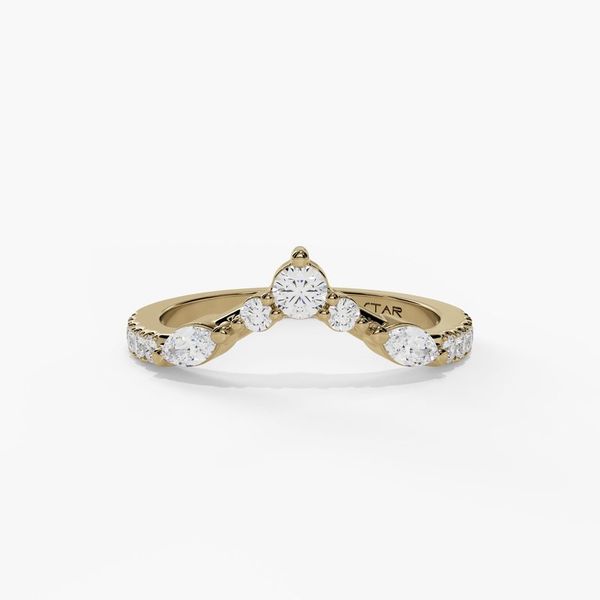 14K Yellow Gold Chevron Diamond Band with 0.35ctw Diamonds Blocher Jewelers Ellwood City, PA