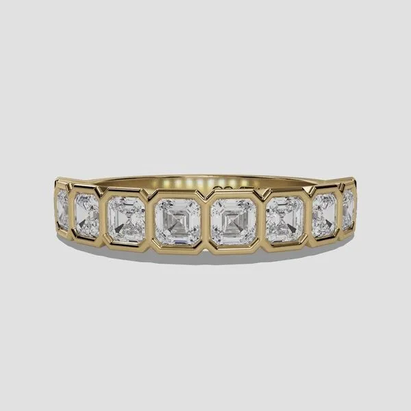 14K Yellow Gold Bezel Set Asscher Cut Diamond Band With 1Ct Of Diamonds Image 2 Blocher Jewelers Ellwood City, PA
