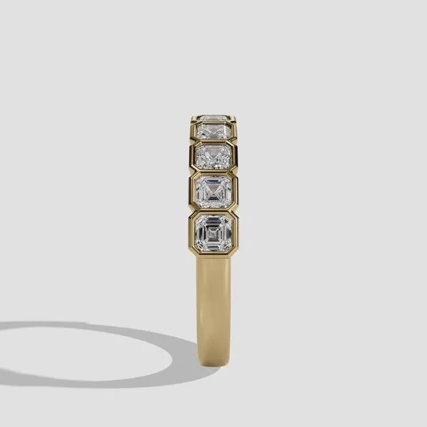 14K Yellow Gold Bezel Set Asscher Cut Diamond Band With 1Ct Of Diamonds Image 3 Blocher Jewelers Ellwood City, PA