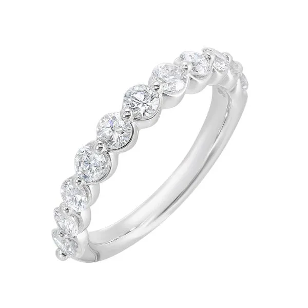 LAB White 14 Karat Wedding Band With 11=0.20Tw Round Diamonds Blocher Jewelers Ellwood City, PA
