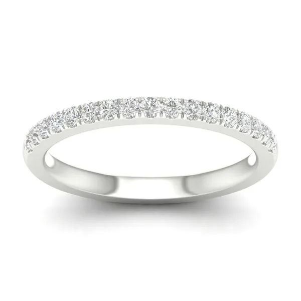 14K White Gold Lab Grown Diamond Straight Wedding Band with 17 Diamonds = 0.25CTW Blocher Jewelers Ellwood City, PA