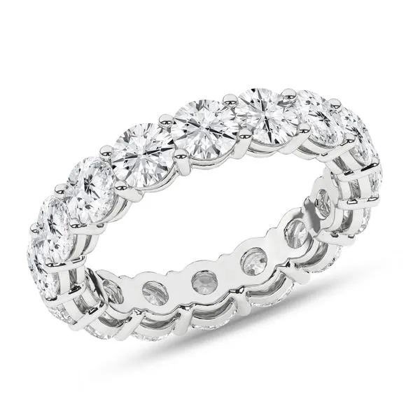 14K White Gold Lab Grown Diamond Round Eternity Band with 16 Diamonds = 5.28CTW Blocher Jewelers Ellwood City, PA