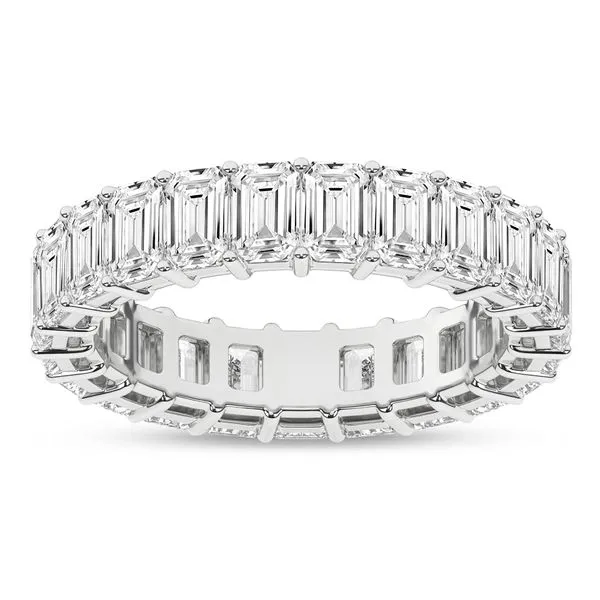 14K White Gold Lab Grown Diamond Emerald Eternity Band with 23 Diamonds = 5.75CTW Blocher Jewelers Ellwood City, PA