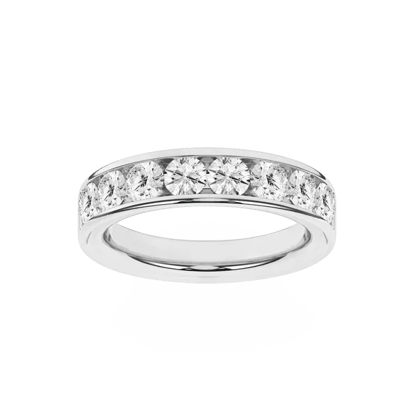 14K White Gold Lab Grown Diamond Channel Set Band with 10 Diamonds = 1.5CTW Blocher Jewelers Ellwood City, PA