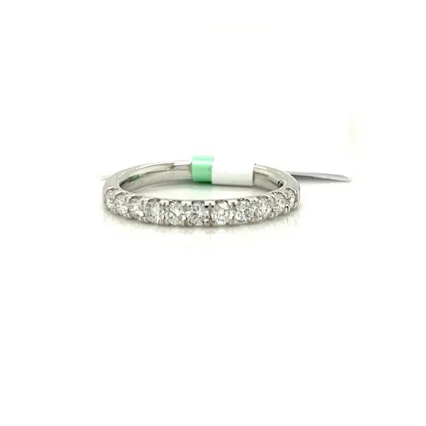 14K White Gold Wedding Band with Round Diamonds Blocher Jewelers Ellwood City, PA