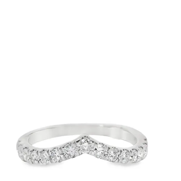 14K White Gold Diamond Chevron Band Ring Blocher Jewelers Ellwood City, PA