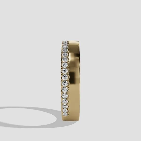 14K Yellow Gold Micropave Diamond Band Ring Image 2 Blocher Jewelers Ellwood City, PA