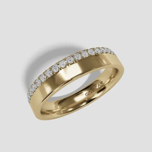 14K Yellow Gold Micropave Diamond Band Ring Image 4 Blocher Jewelers Ellwood City, PA