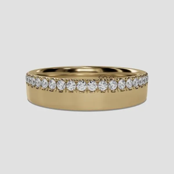 14K Yellow Gold Micropave Diamond Band Ring Blocher Jewelers Ellwood City, PA