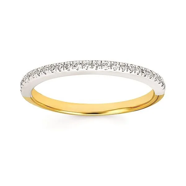 14K Two Tone 0.13ctw Diamond Wedding Band, Size 6.5 Blocher Jewelers Ellwood City, PA
