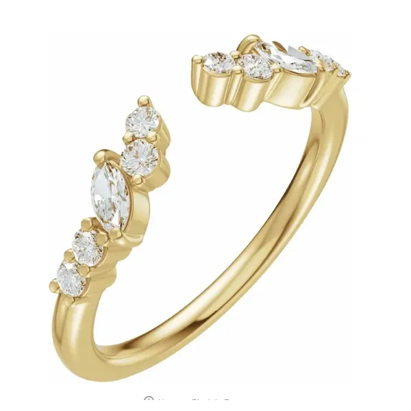 14K Yellow 1/4 CTW Natural Diamond Open Band Size 7 Blocher Jewelers Ellwood City, PA