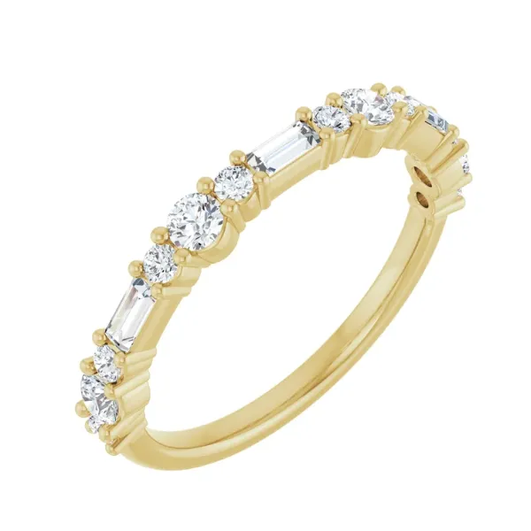 14K Yellow 3/8 CTW Natural Diamond Anniversary Band Size 7 Blocher Jewelers Ellwood City, PA