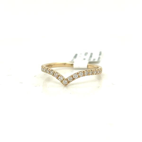 14K Yellow Gold Diamond Chevron Band 0.20CT Blocher Jewelers Ellwood City, PA