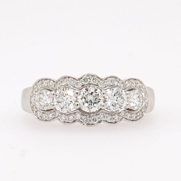 14K WG Multi Row Anniversary Ring With 1.00ctw Round Diamonds  Size 7 Blocher Jewelers Ellwood City, PA