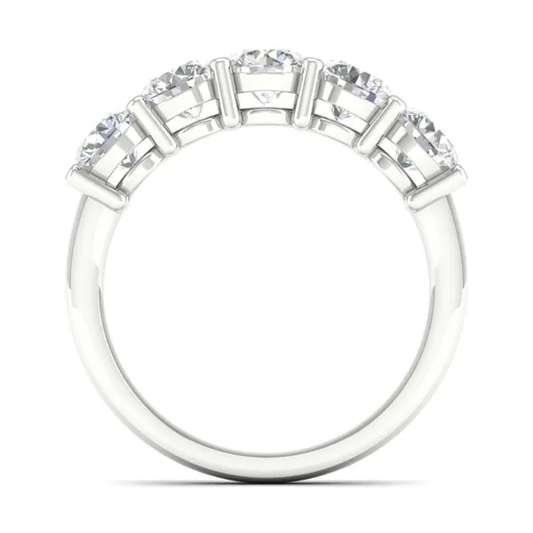 14KT White Gold Lab Diamond 5 Stone Wedding Band 5 Stones = 2 CT  Size 7 Image 2 Blocher Jewelers Ellwood City, PA
