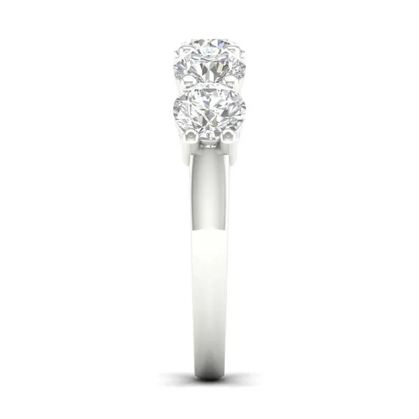 14KT White Gold Lab Diamond 5 Stone Wedding Band 5 Stones = 2 CT  Size 7 Image 3 Blocher Jewelers Ellwood City, PA