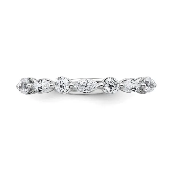 14K White Gold 3/4 Carat Lab Grown Diamonds Marquise and Rounds, VS, F, Wedding Band Size 7 Image 2 Blocher Jewelers Ellwood City, PA