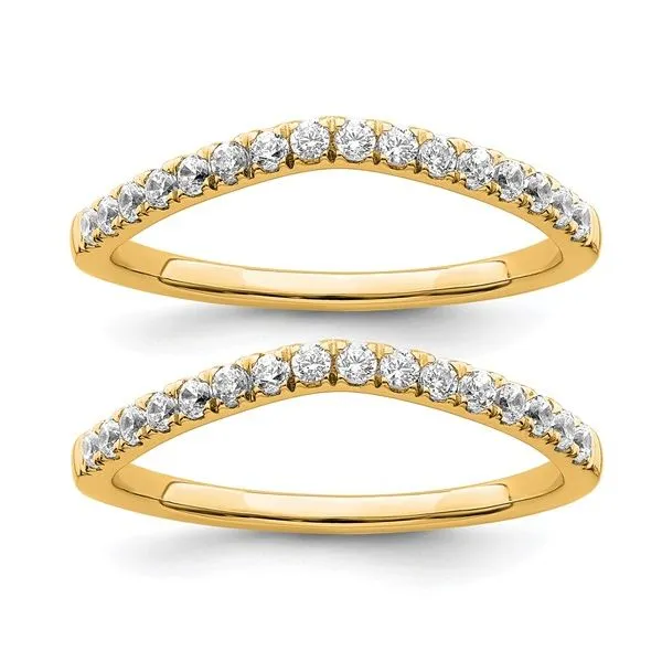 14K Yellow Gold, 1/2 Carat Lab Grown Diamonds, VS, D, E, F, Set Of Two Wedding Bands Size 7 Blocher Jewelers Ellwood City, PA