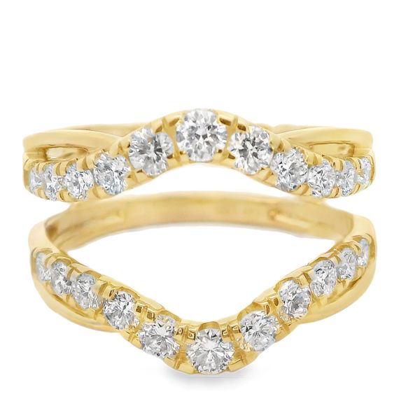 14K YG 1ctw Lab Grown Diamond Contoured Jacket, Size 7 Image 2 Blocher Jewelers Ellwood City, PA