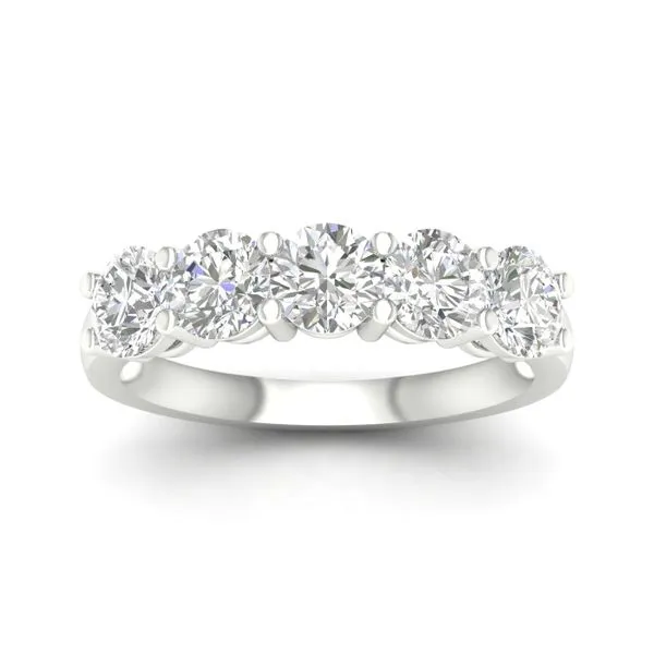 14K White Gold Lab Grown Diamond 5 Stone Band with 2.0CTW Blocher Jewelers Ellwood City, PA