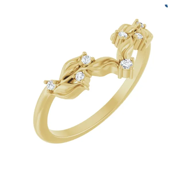 14K Yellow .06 CTW Lab Grown Diamond Contour Band Size 7 Blocher Jewelers Ellwood City, PA