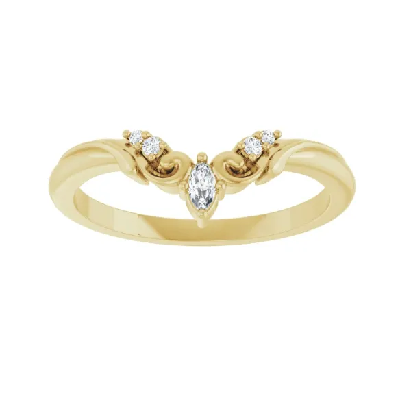 14K Yellow .08 CTW Lab-Grown Diamond Contour Band Size 7 Image 2 Blocher Jewelers Ellwood City, PA