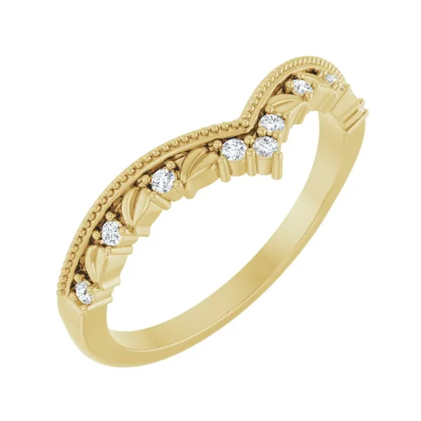 14K Yellow .08 CTW Lab-Grown Diamond Contour Band Size 7 Blocher Jewelers Ellwood City, PA