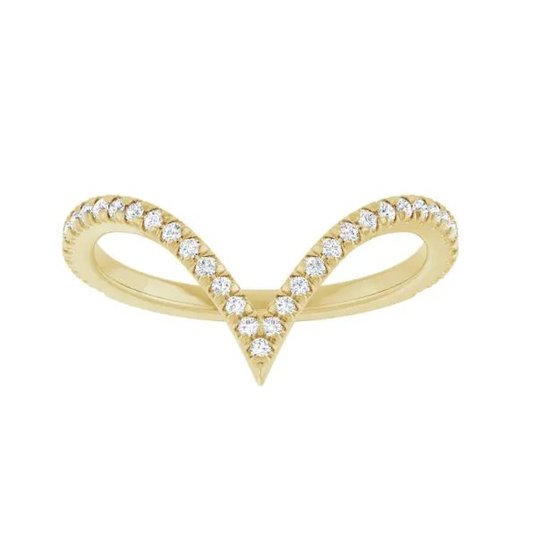 14K Yellow 1/4 CTW Lab-Grown Diamond French-Set Contour Band Size 7 Image 2 Blocher Jewelers Ellwood City, PA