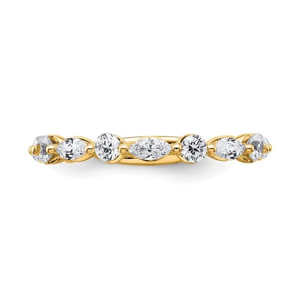 14K YG, 3/4 Carat Lab Grown Diamonds (7) Marquise and (6) Rounds, VS, F, Wedding Band Size 7 Image 2 Blocher Jewelers Ellwood City, PA