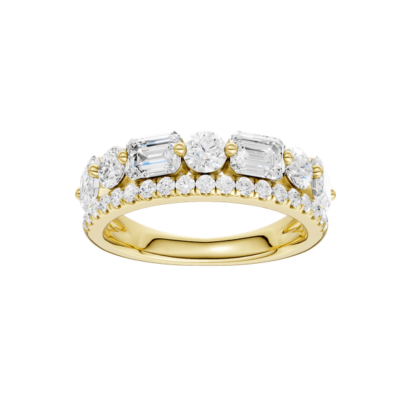 14KYG 2ctw Round and Emerald Cut Lab Grown Diamond Band, E-F, VS, Size 7 Blocher Jewelers Ellwood City, PA