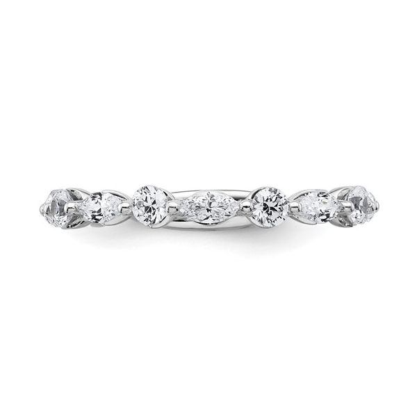 14K White Gold 3/4 Carat Lab Grown Diamonds Marquise and Rounds, VS, F, Wedding Band Size 7 Image 2 Blocher Jewelers Ellwood City, PA