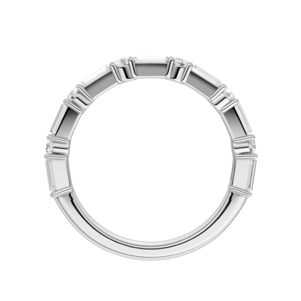 14K WG 1/2ctw Alternating Baguette and Round Lab Grown Diamond Band. E-F, VS, Size 7 Image 2 Blocher Jewelers Ellwood City, PA
