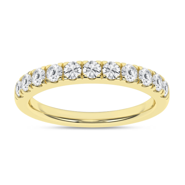 14K YG 3/4ctw Lab Grown Diamond Band, Size 7, 11 Round Diamonds, E/F, VS Image 3 Blocher Jewelers Ellwood City, PA