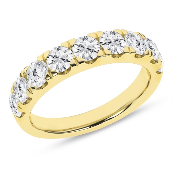 14K YG 2ctw Lab Grown Diamond Band, Size 7, 9 Round Diamonds, E/F, VS Blocher Jewelers Ellwood City, PA