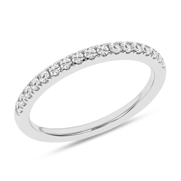 14K WG 1/4ctw Lab Grown Diamond Band, Size 7, 17 Round Diamonds, E/F, VS Blocher Jewelers Ellwood City, PA